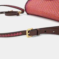 Pre Owned Prada Brown Leather Madras Shoulder Bag