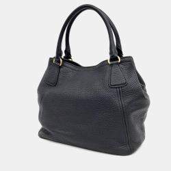 Pre Owned Prada Black Leather Medium Vitello Daino Hobo Bag