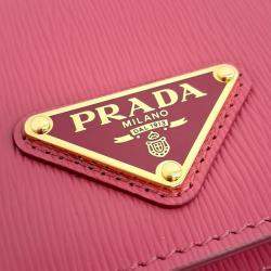 Prada Pink  Leather Vitello Crossbody Bag