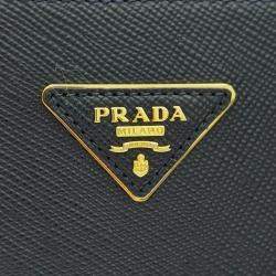Pre Owned Prada Black Leather Saffiano Hanbag 