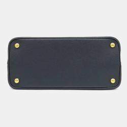 Pre Owned Prada Black Leather Saffiano Hanbag 