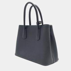 Pre Owned Prada Black Leather Saffiano Hanbag 