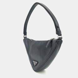 Prada Black Leather Triangle Pouch