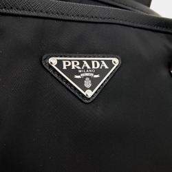 Prada Black Nylon and Leather Tote Bag