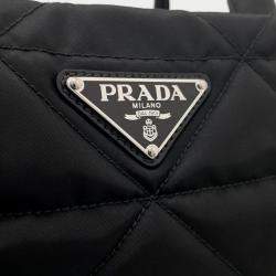 Prada Black Quilted Fabric Tote bag