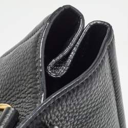 Pre Owned Prada Black Vitello Daino Leather Snap Tote