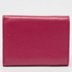 Prada Pink Vitello Move Leather Envelope Trifold Compact Wallet
