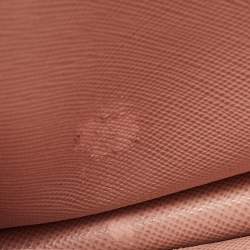 Pre Owned Prada Pink Saffiano Metal Leather Flap Strap Wallet 