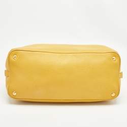 Prada Mustard Vitello Daino Leather Boston Duffel Bag