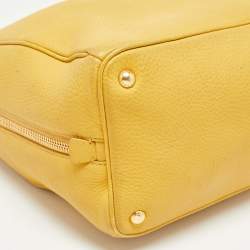 Prada Mustard Vitello Daino Leather Boston Duffel Bag