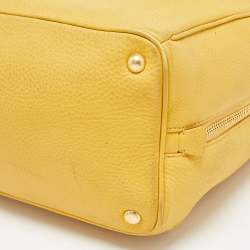 Prada Mustard Vitello Daino Leather Boston Duffel Bag