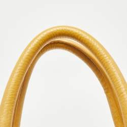 Prada Mustard Vitello Daino Leather Boston Duffel Bag