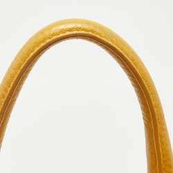 Prada Mustard Vitello Daino Leather Boston Duffel Bag