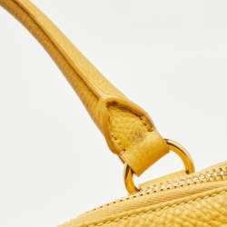 Prada Mustard Vitello Daino Leather Boston Duffel Bag