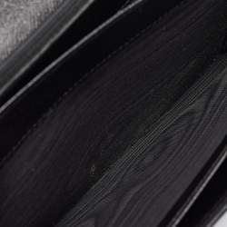 Pre Owned Prada Black Saffiano Metal Leather Logo Flap Continental Wallet