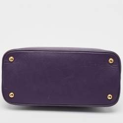 Pre Owned Prada Purple Saffiano Lux Leather Medium Promenade Satchel