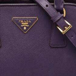 Pre Owned Prada Purple Saffiano Lux Leather Medium Promenade Satchel