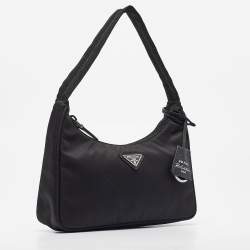 Prada Black Nylon Re-Edition 2000 Baguette Bag