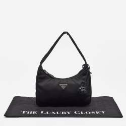 Prada Black Nylon Re-Edition 2000 Baguette Bag