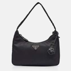 Prada Black Nylon Re-Edition 2000 Baguette Bag