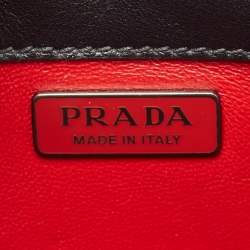 Pre Owned Prada Black Leather Grommet Flap Shoulder Bag