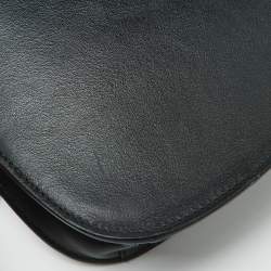 Prada Black Leather City Calf Pionnière Saddle Shoulder Bag