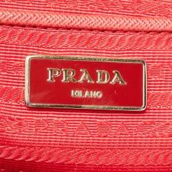 Prada Red Saffiano Lux Leather Large Galleria Double Zip Tote