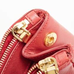 Prada Red Saffiano Lux Leather Large Galleria Double Zip Tote