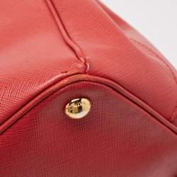 Prada Red Saffiano Lux Leather Large Galleria Double Zip Tote