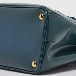 Pre Owned Prada Teal Saffiano Patent Leather Parabole Tote