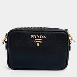 Pre Owned Prada Black Saffiano Leather Mini Bag