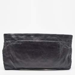 Prada Black Soft Leather Zip Clutch