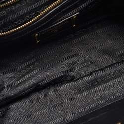 Prada Black Soft Leather Zip Clutch