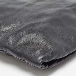 Prada Black Soft Leather Zip Clutch