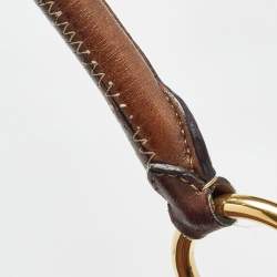 Pre Owned Prada Brown Cervo Leather Side Zip Hobo