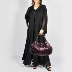Prada Metallic Purple Leather Wave Hobo
