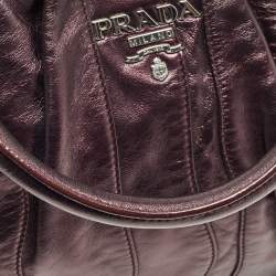 Prada Metallic Purple Leather Wave Hobo
