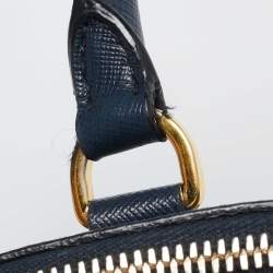 Prada Navy Blue Saffiano Lux Leather Medium Promenade Bag