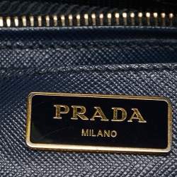 Prada Navy Blue Saffiano Lux Leather Medium Promenade Bag