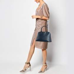 Prada Navy Blue Saffiano Lux Leather Medium Promenade Bag
