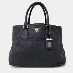 Pre Owned Prada Black Nylon Vitello Diano Tote Bag