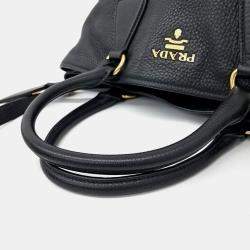 Pre Owned Prada Black Nylon Vitello Diano Tote Bag