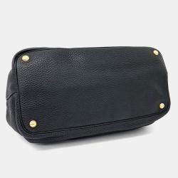 Pre Owned Prada Black Nylon Vitello Diano Tote Bag