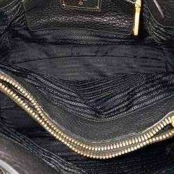 Pre Owned Prada Black Nylon Vitello Diano Tote Bag