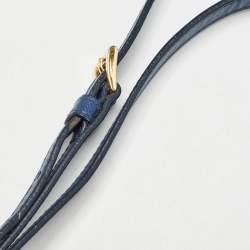 Pre Owned Prada Navy Blue Saffiano Leather Medium Double Zip Tote