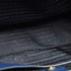 Pre Owned Prada Navy Blue Saffiano Leather Medium Double Zip Tote