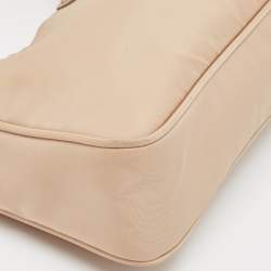 Prada Beige Tessuto Nylon Re-Edition 2000 Baguette Bag