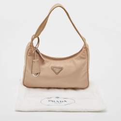 Prada Beige Tessuto Nylon Re-Edition 2000 Baguette Bag