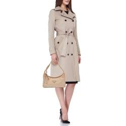 Prada Beige Tessuto Nylon Re-Edition 2000 Baguette Bag