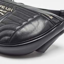 Prada Black Diagramme Leather Belt Bag